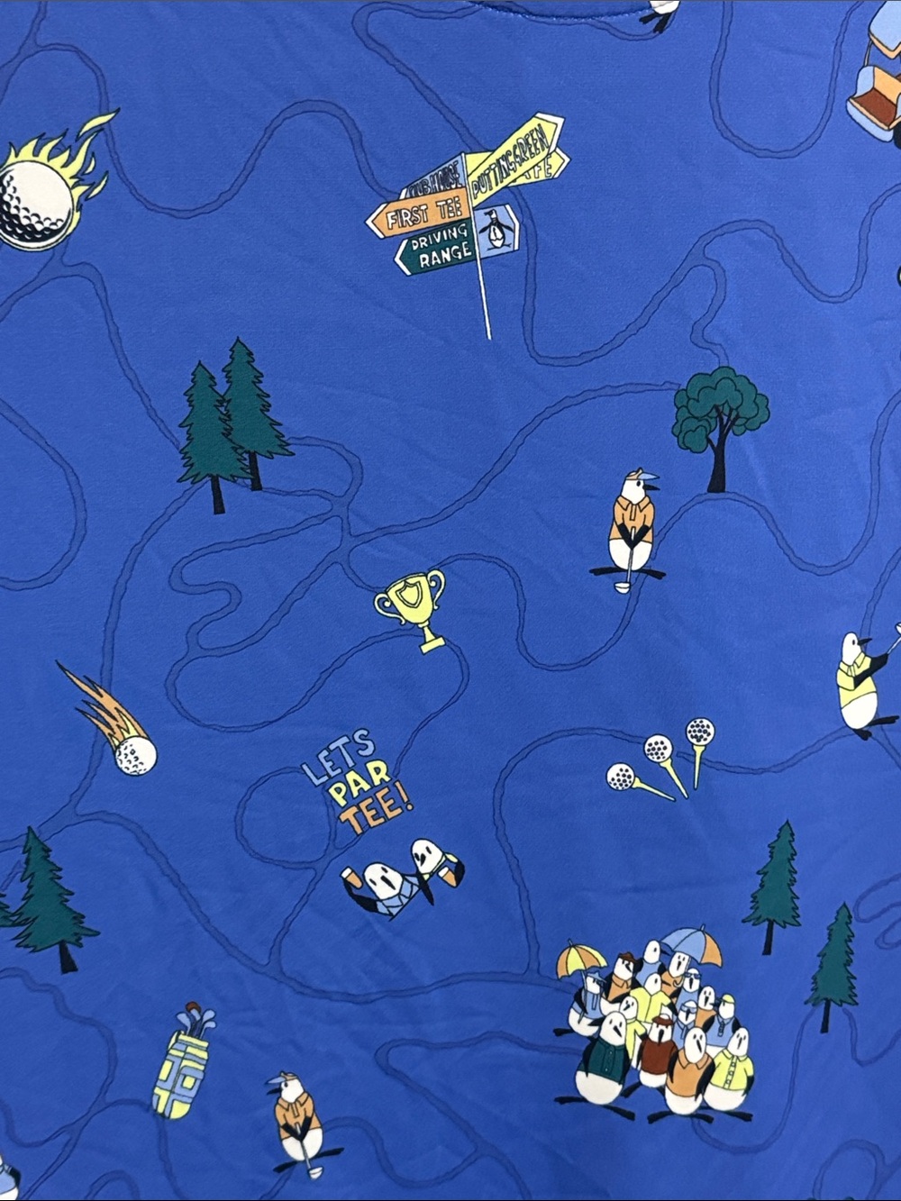 Penguin Blue Golf-Print Short Sleeve Polo Shirt - Picture 8 of 8